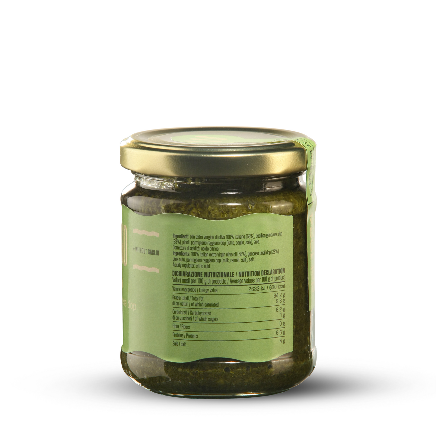 Pesto con basilico genovese DOP (senza aglio) 180g - MERIGGIO