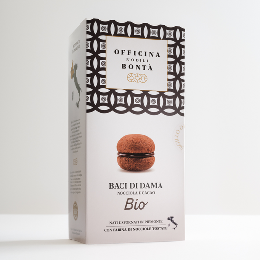 Baci di dama alla nocciola e cacao BIO 180g - Officina Nobili Bontà